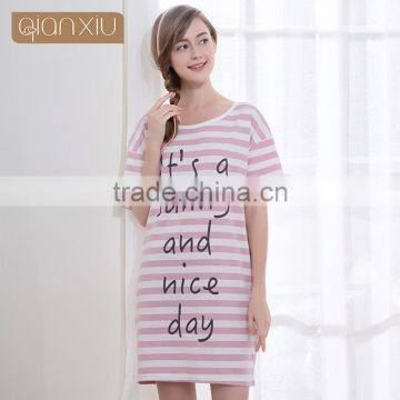 Prompt delivery Qianxiu suave round-neck sleepwear night dress