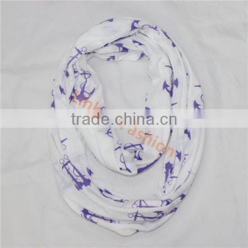 Wholesale fashionable anchor infinity scarf streamer cachecol,bufanda infinito,bufanda