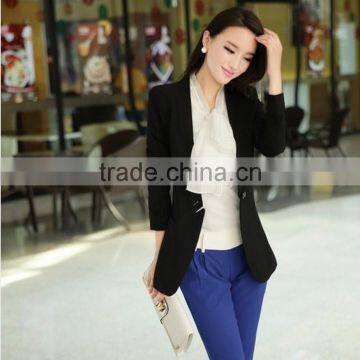 2015 new arrival Ladies Fashion Flora Causal Thick Long Middle Style Jacket wholesale OEM