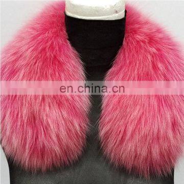 Solid color square fur collar real fox fur neck warmer for women