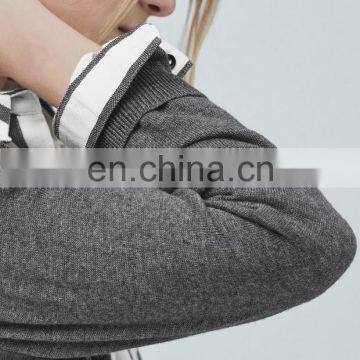 Long Cotton Cardigan Side Slit Hem Women Sweater photo-5