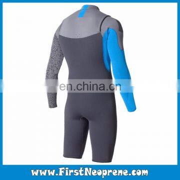 Custom Fit 2/3MM Premium Neoprene CR Men Long Sleeve Watersports Shorty Wetsuit photo-6