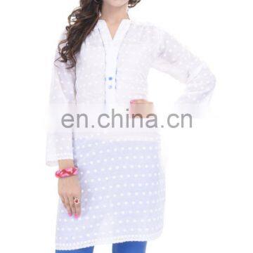 Indian Handmade chicken Cotton White Kurti Handmade Dress Sexy Formal Women Clothing