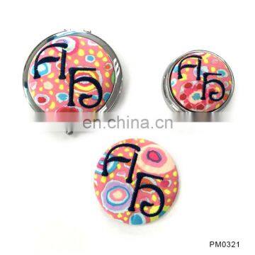 Hot Selling Unique Custom Emboridery Floral Cheap Cosmetic Make Up Pocket Mirror