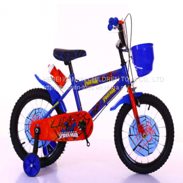 kids bike with basket steel children spider man bicycle China factory wholesale