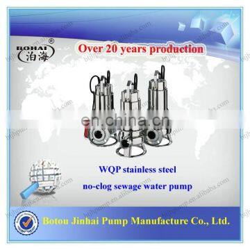 WQP stainless steel 304 sewage non clog submersible water pump