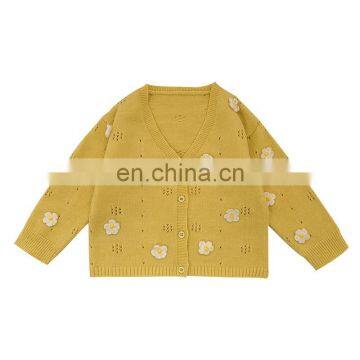 6858 Spring new fashion kids sweater baby girl knitted sweater cardigan