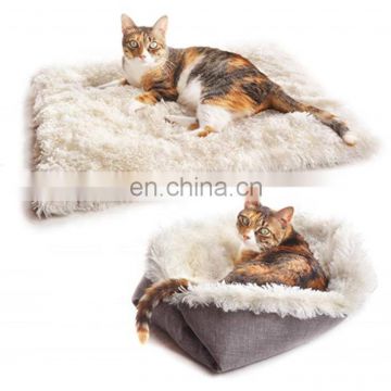 Foldable Pet Bed Mat Soft Fleece Cat House Bed Washable Dog Bed & Cozy Mat