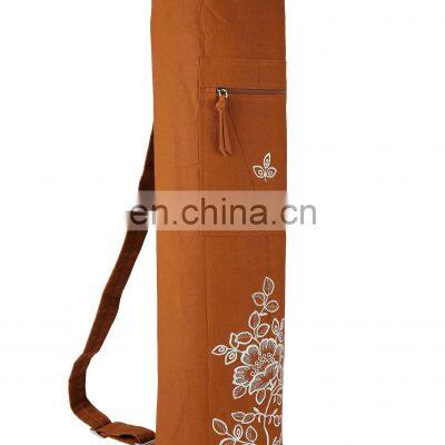 High Quality 100% Cotton Canvas Fabric Yoga Mat Bag Eco Indian Supplier photo-2