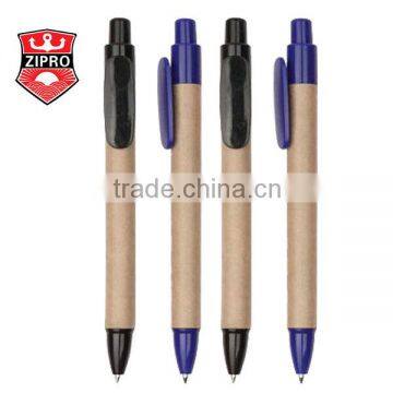 Hot selling Promotional colorful clip ballpoitn pen custom logo paper pen