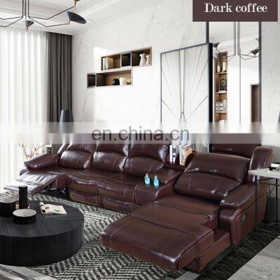 Cheap Genuine leather recliner sofa for living room recliner sofas set with lying beds