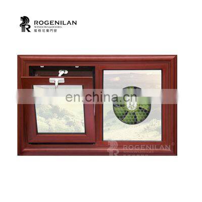 ROGENILAN 100 series aluminium double glass toilet ventilation window casement window