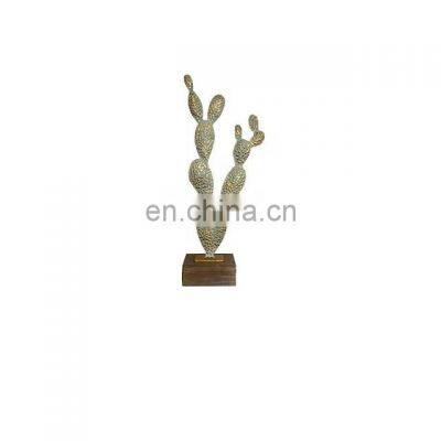 embedded cactus wooden aluminium sculptures