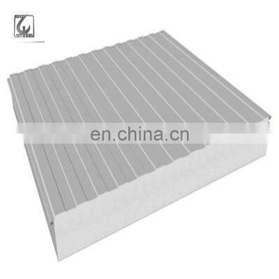Low Cost Roofing Materials 0.5mm Steel Surface Insulated Interior PU / EPS Sandwich Roofing Panel