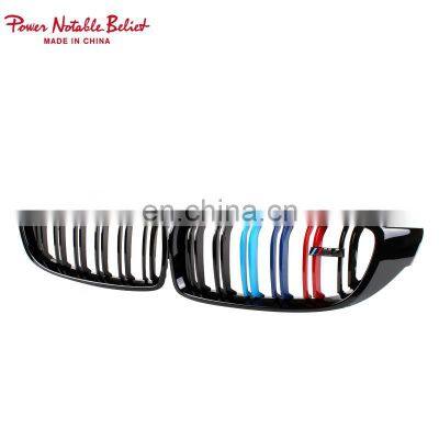 M3 M4 front grill for BMW 4 series F32 F33 F36 M color double slat line bumper grill for BMW F80 F82 F83 2014-2020