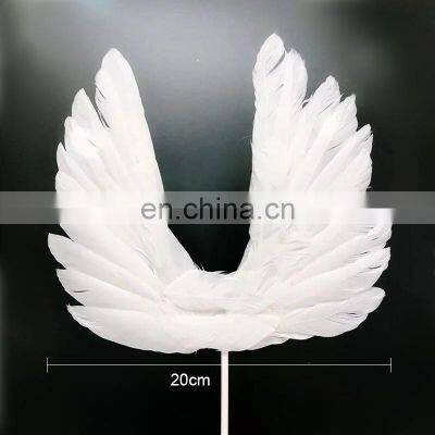 Wholesale Angel Wings Cake Topper Decoration For Birthday Party Wedding Anniversary Valentine's Day Feather Cake Topper