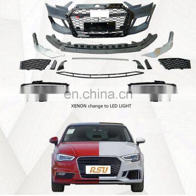 RS3 LOOKING FACELIFT BUMPER BODY KIT Front Bumper Complete Body Kit for AUDI A3 2017-2019 photo-2