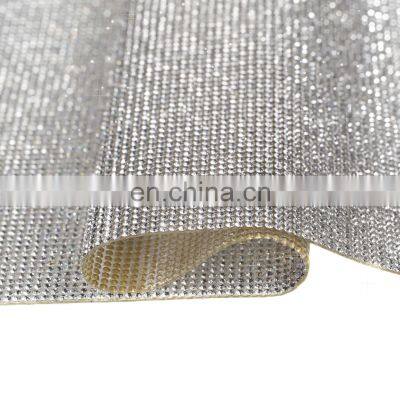 Manufacturer supply hot melt mesh drill 24*40CM Custom Crystal Mesh Fabric Rhinestone