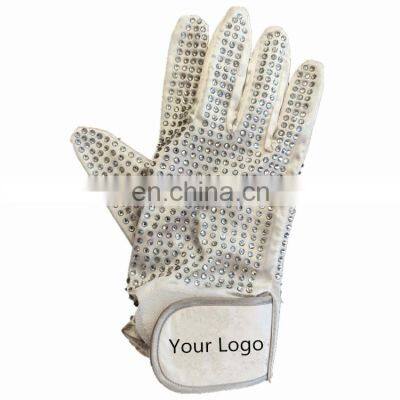 White Crystal Gloves Sparkling Sequin Gloves Handmade Michael Jackson Single Double Side Rhinestone Gloves For Magic Dance