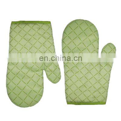 Kitchen Cooking Baking Grilling Heat Resistant Non-slip Silicone Printed Cotton Microwave Oven Mitts Gloves