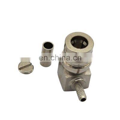 Right Angle QMA plug for RG174/RG316 cable connector nickel plating