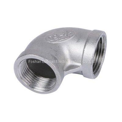 304 Stainless steel pipe fittings double internal thread tube connector 90 degree elbow