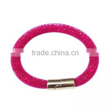 Hot Full Shining Multicolor Crystal Stardust Bracelet With Wrap Mesh Magnetic Clasp Ball Jewelry Fashion Bracelet!13 Color!