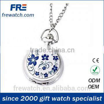 colorful pattern mini lady watch japan movt quartz pocket watch for lady