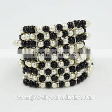 2015 Fashion bracelets wholesale, multi layer adjustable bracelet, handmade bracelet with pearl