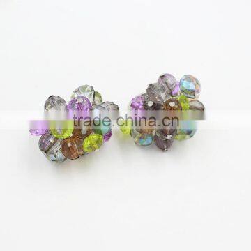 Small Colorful Glass Beads Cluster Handmade Fashion Ring 2015