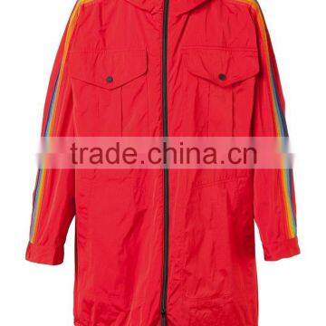 2016 New Design Stylish Hooded Red Rainbow Mens Winter Trench Coat photo-2