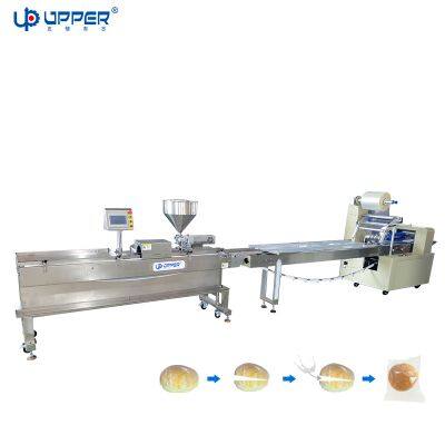 Flow packing machine with Nitrogen filling device for Croissant cream bread