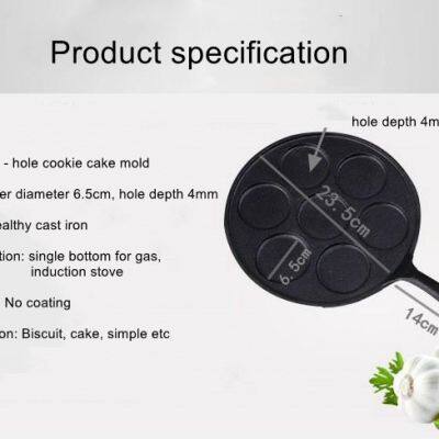 Factory Direct Cast Iron Breakfast Muffin Pans Pancake Pan Crepe Maker 7 Hole 7-Mold Egg Frying Pan Skillet Griddle photo-2