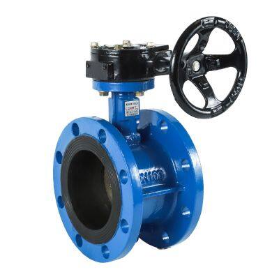 BS Butterfly Valve Large Size DN1000 Worm Gear Ductile Iron Cast Steel WCB GGG50 Hard Seal Double Eccentric Wafer Flange