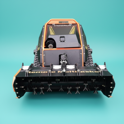 Compact Gasoline Electric Hybrid Powered Artificial Intelligent All Terrain Remote Flail Mower