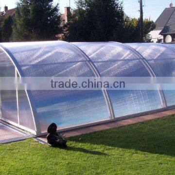 Middle Height Customizable Clear Polycarbonate Outdoor Pool Enclosure