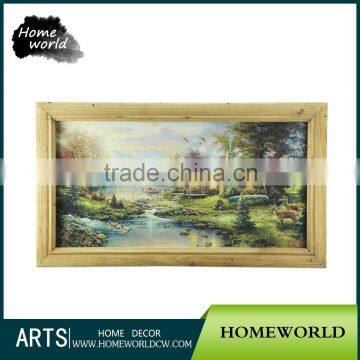 European Style Pretty Natural Wood Wall Art Abstract Oil Painting