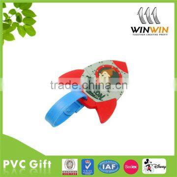 Special design high quality mini cartoon rocket shaped PVC luggage tag