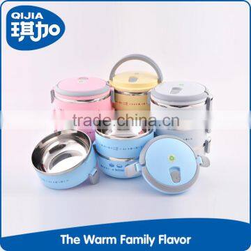 Wholesale multi layers round shape eco-friendly pp and stainless steel lunch box