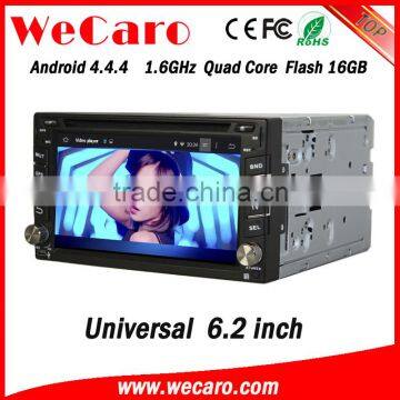 Wecaro 6.2" WC-2U6400 Android 4.4.4 car stereo 2 din android car dvd player for universal radio gps 1080p