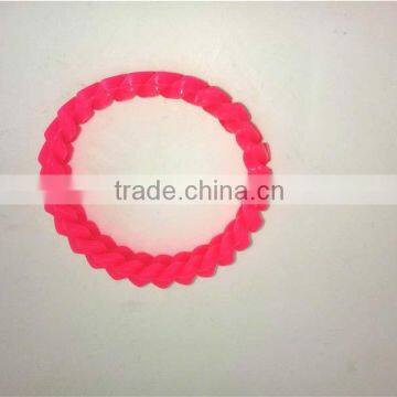 Simple Style Solid Color Silicon Wristhand Buckle Shaped Rubber Chain Bracelet