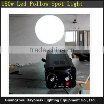 Stage New 150W Led Follow Spot Light , Iris adjust Led Spot Light No need Warm Up , 6Colors Wedding Spot Led