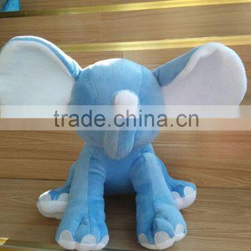 Stuffed blue elephant plush big ear elephant toy/free sample elephant toys/stuffed blue and pink elephant for sale