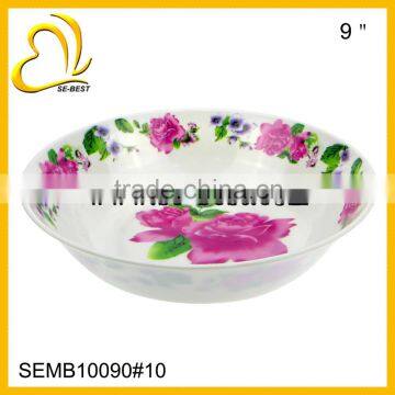 9" melamine dinner bowl; round bowl