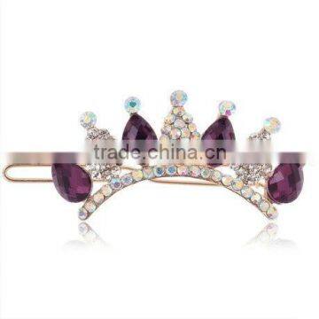 2015 Newest Design Purple Crystal Party Hair Accessories