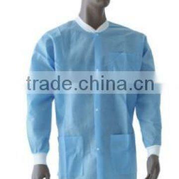 Disposable waterproof Lab Coat with Elastic Cuff ,CE ISO13485