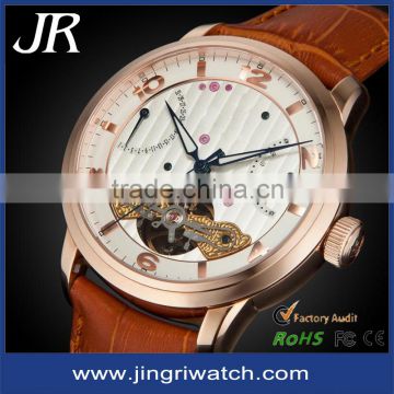 watches men luxury brand automatic Genuine Leather Wristband Mechanical Men's Watches