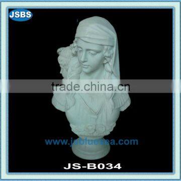 young white marble naked lady bust statues