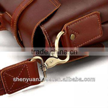 2016 Brown Leather Briefcase, High Quality Office Bags for Men,PU Shoulder Long Strip Bag With Reasonable Storage Space photo-5