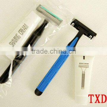 Cheap shaving kit/disposable razor for hotel&spa/TXD008